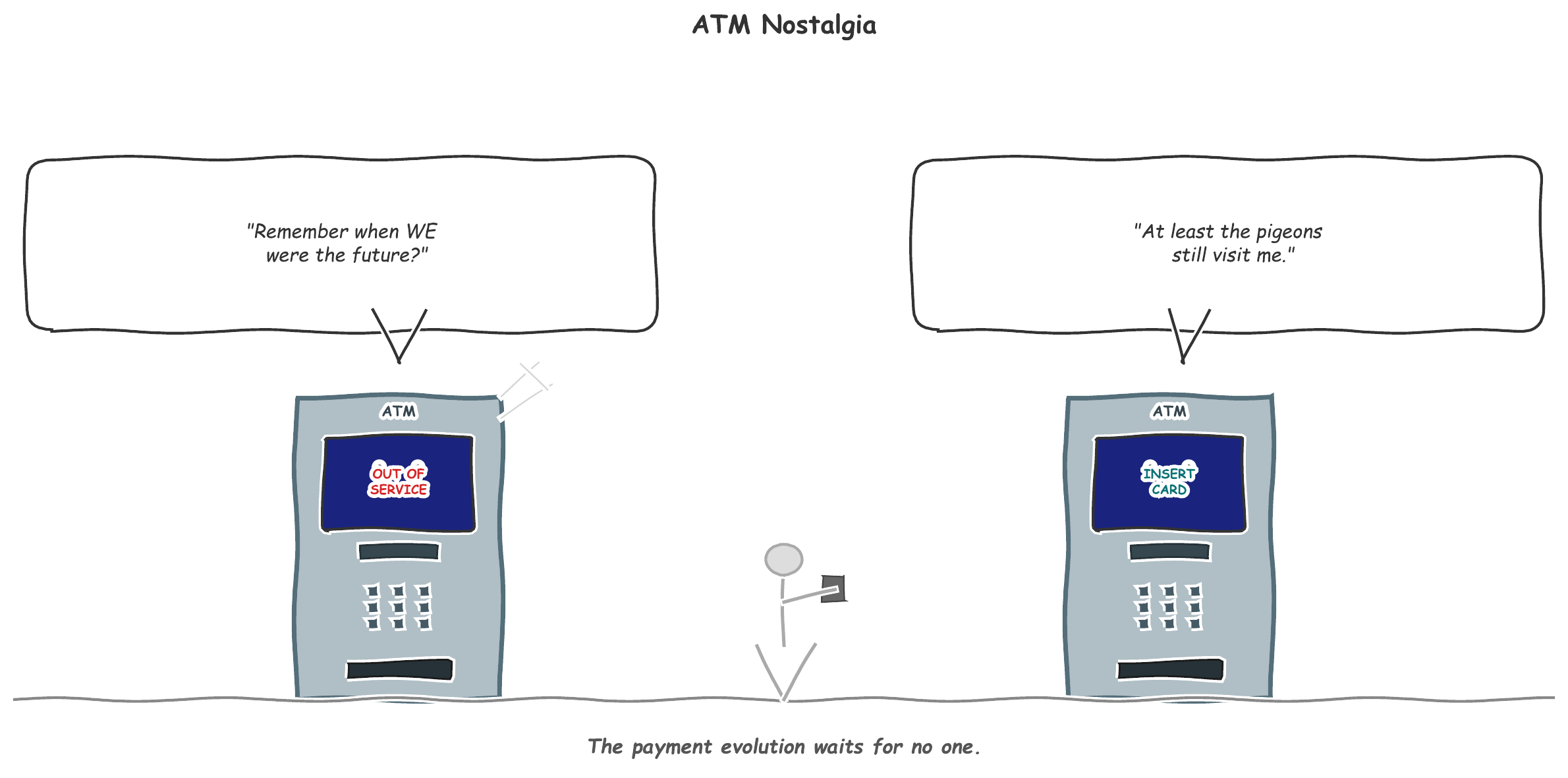 Closing Cartoon: illustrating the future of payments and digital currencies