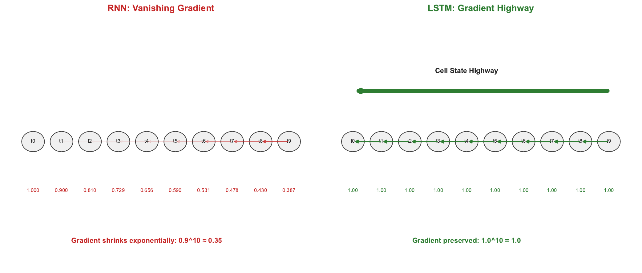 Gradient Flow Comparison