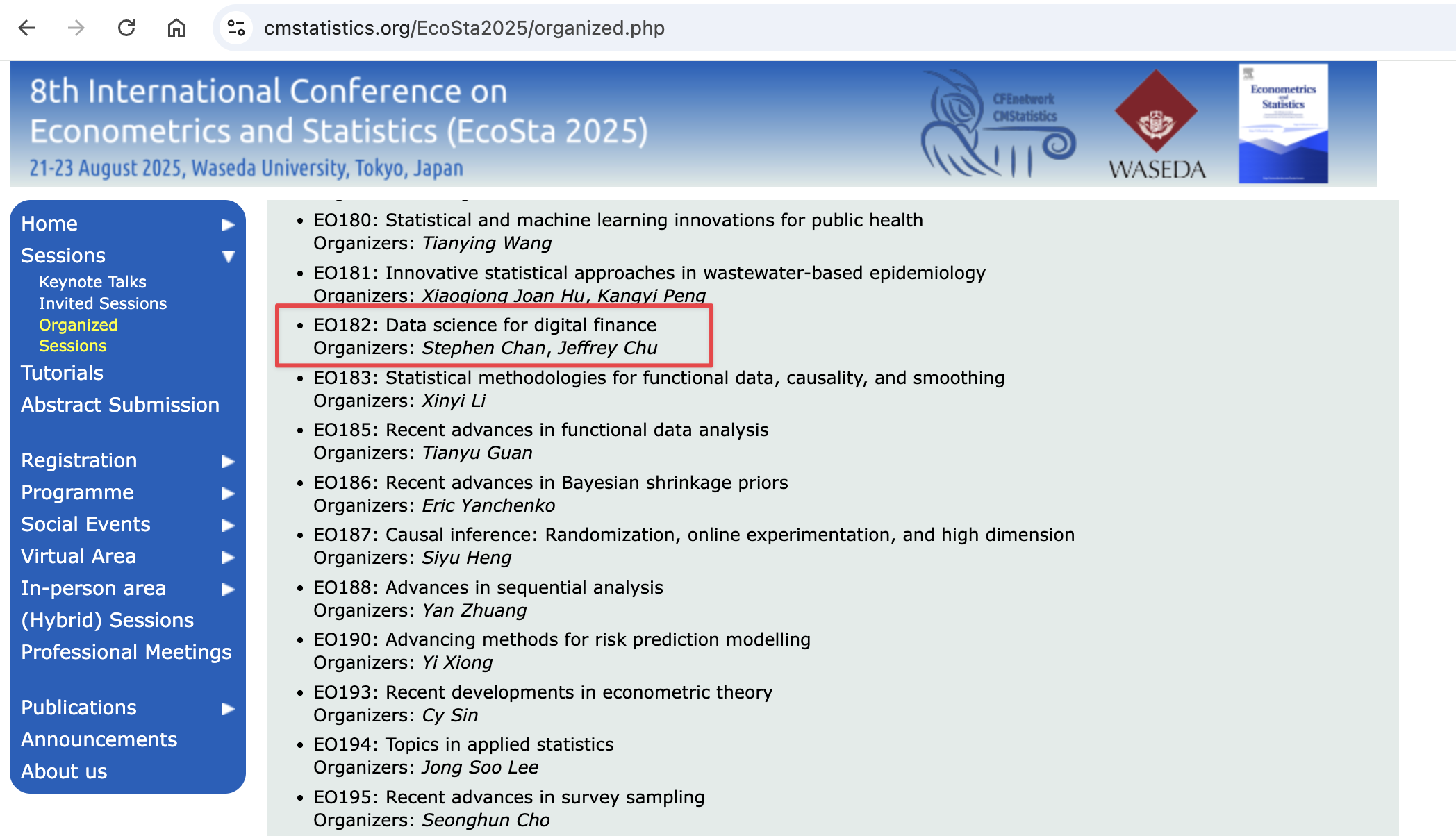 EcoSta 2025 Invited Session